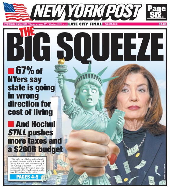 The New York Post front cover on May 6, 2026.