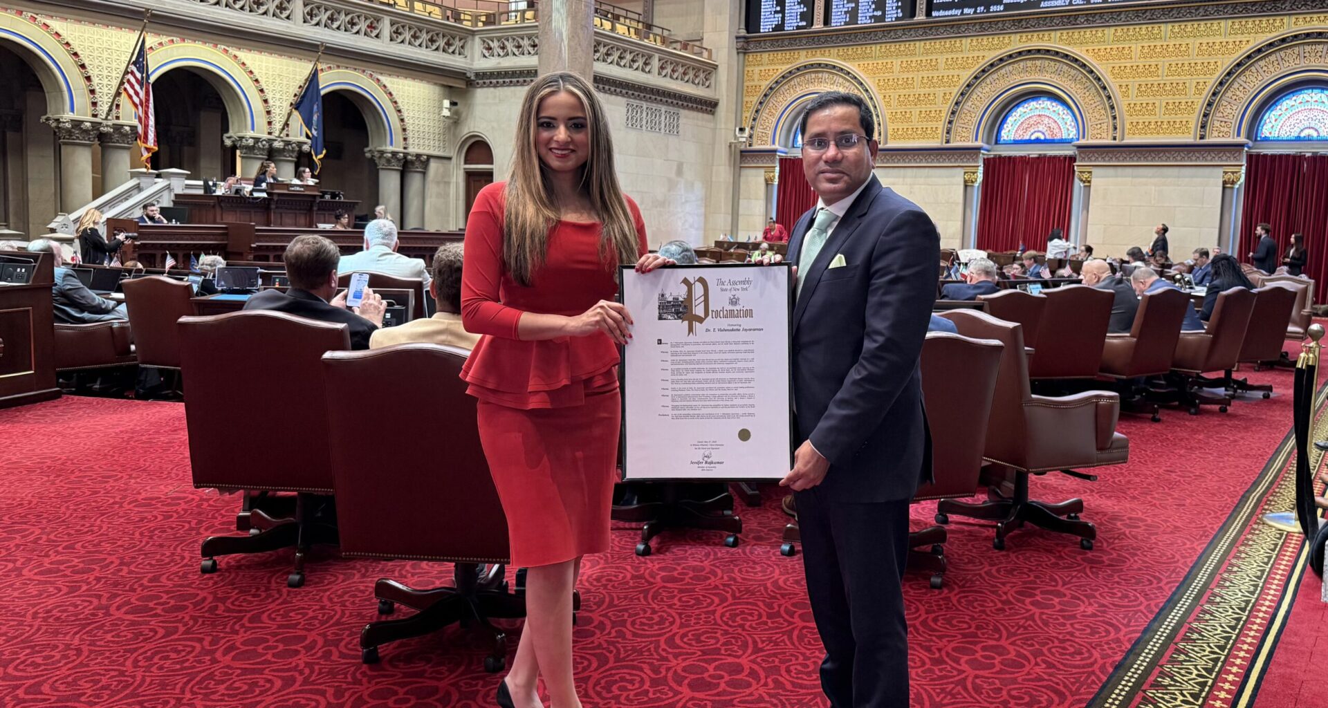 Indian-American Journalist Vishnudatta Jayaraman Felicitated at New York State Assembly