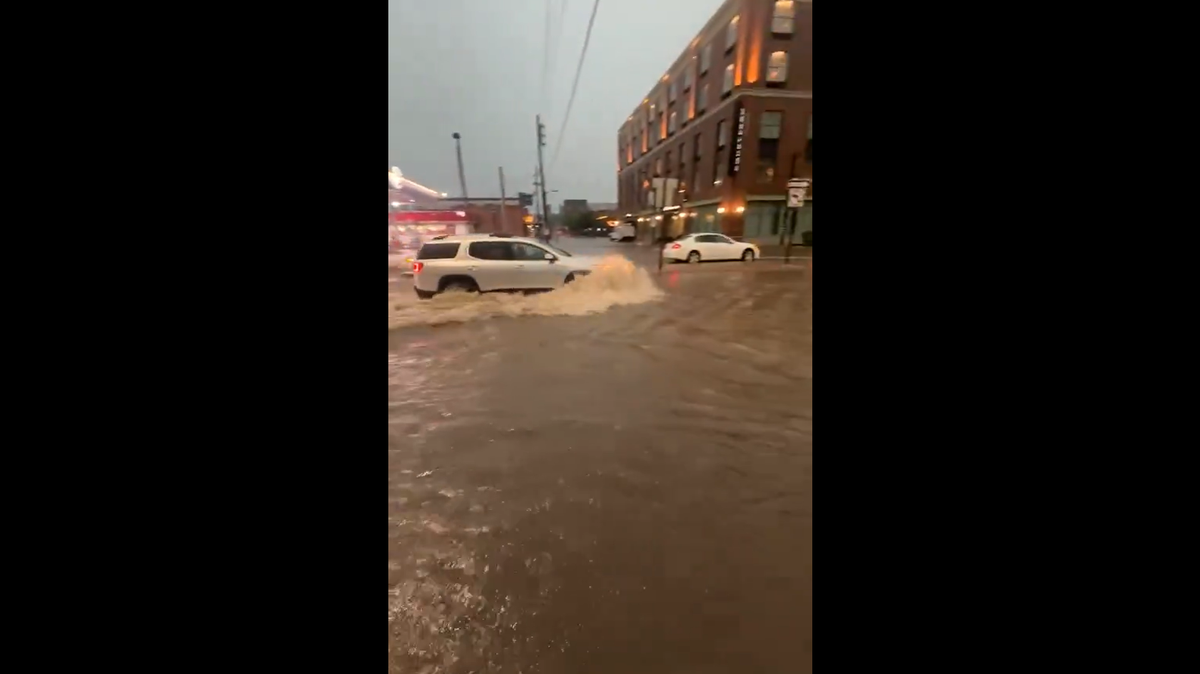 Flooding in Manhattan near Kansas State University