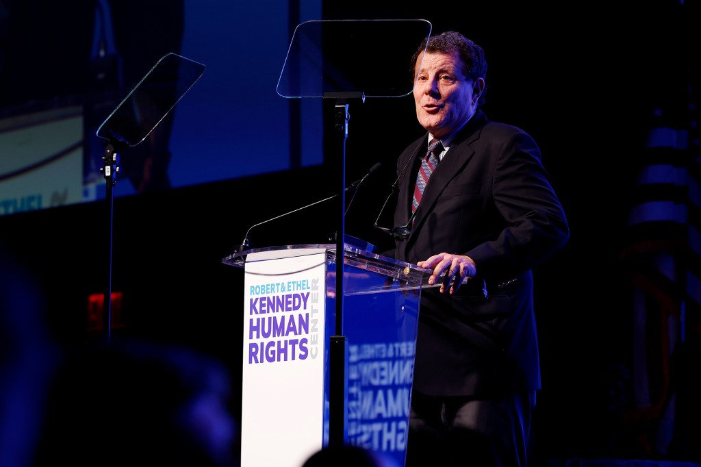 Nicholas Kristof speaks onstage during the Robert F. Kennedy Human Rights' 2025 Ripple of Hope Gala at New York Hilton on December 9, 2025 in New York City.