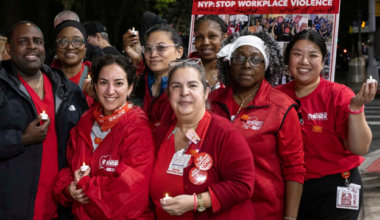 NYSNA Nurses Hold Candlelight Vigil Outside NYP-Brooklyn Methodist Hospital ‘To Highlight Workplace Violence, Speak Out Against The Rise in Workplace Violence & To Demand A Fair Contract that Protects Both Nurses & Patients’