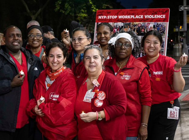 NYSNA Nurses Hold Candlelight Vigil Outside NYP-Brooklyn Methodist Hospital ‘To Highlight Workplace Violence, Speak Out Against The Rise in Workplace Violence & To Demand A Fair Contract that Protects Both Nurses & Patients’
