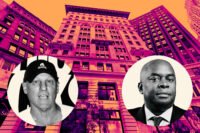 Steve Madden CEO Edward Rosenfeld and Robin Hood CEO Richard Buery, Jr. with 501 Seventh Avenue, 841 Broadway and 111 Fifth Avenue