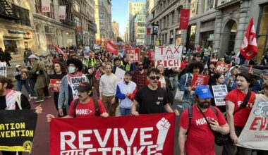 May Day march in New York City.