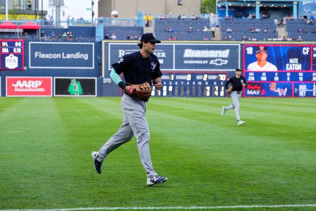 Spencer Jones of the Scranton/Wilkes-Barre RailRiders, during a game against the Worcester Red Sox at Polar Park on Tuesday May 5, 2026.