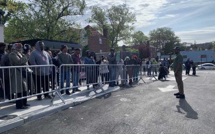 Crowds gathered at the new Laurelton restaurant. Photo via Raising Cane's.