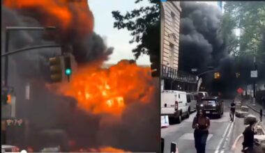 WATCH: Car explodes in flames near Wall Street’s iconic Charging Bull in Lower Manhattan – Firstpost