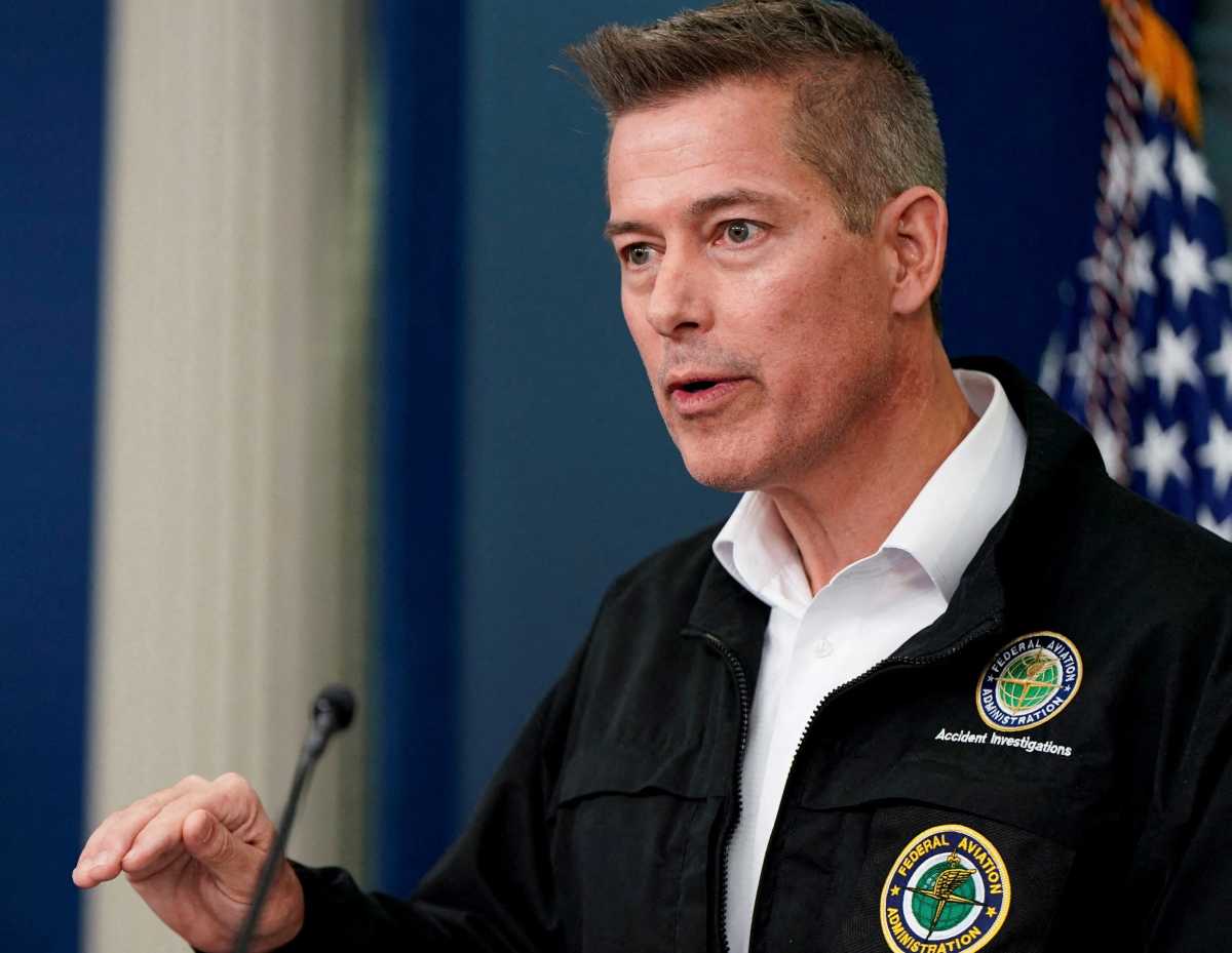 Sean Duffy, opponent of congestion pricing, speaking at microphone
