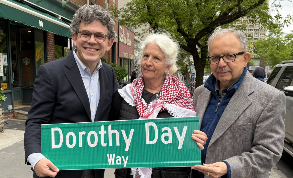 New Sign on a Street Corner in Brooklyn Honors Legacy of Dorothy Day