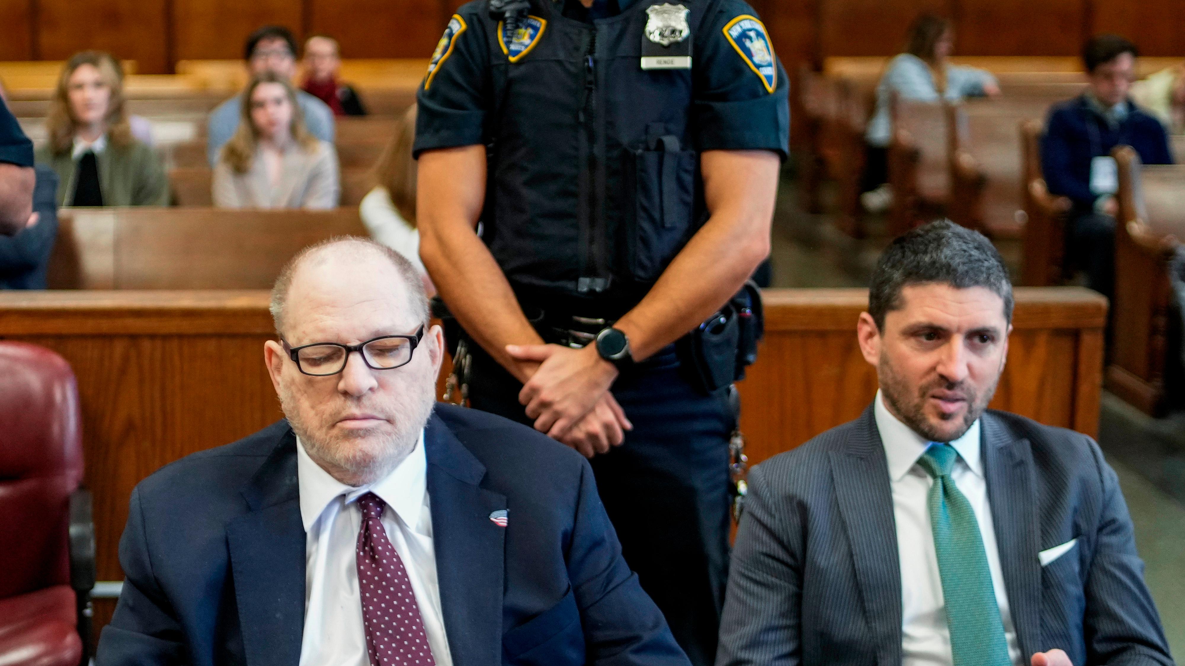 Harvey Weinstein appears in Manhattan criminal court on Tuesday, May...