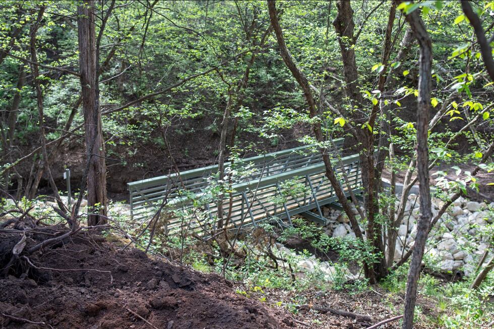 Recent improvements at Warner Park in Manhattan include a pedestrian bridge over a ravine,...