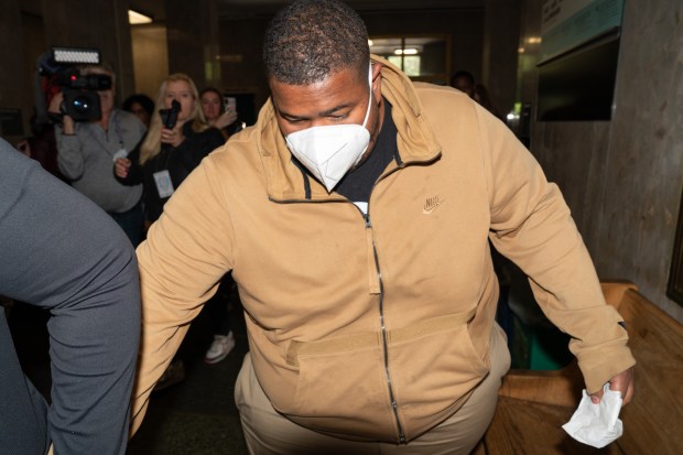 Victor Arias leaves Manhattan Criminal Court Tuesday, May 12, 2026 in Manhattan, New York. (Barry Williams/ New York Daily News)