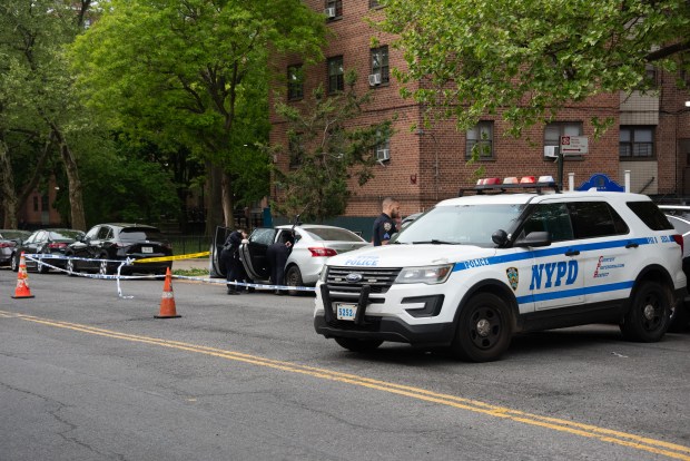 Police investigate after a 14-year-old was shot on Rosedale Ave. in the Soundview neighborhood of the Bronx on Wednesday, May 6, 2026. (Gardiner Anderson / New York Daily News)