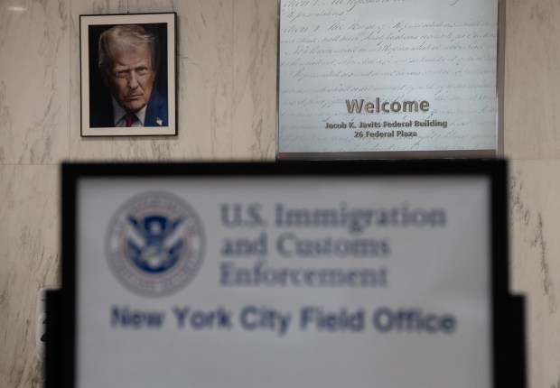 The portrait of President Trump is pictured at the Jacob Javits Federal Building Wednesday, May 20, 2026 in Manhattan, New York. (Barry Williams/ New York Daily News)