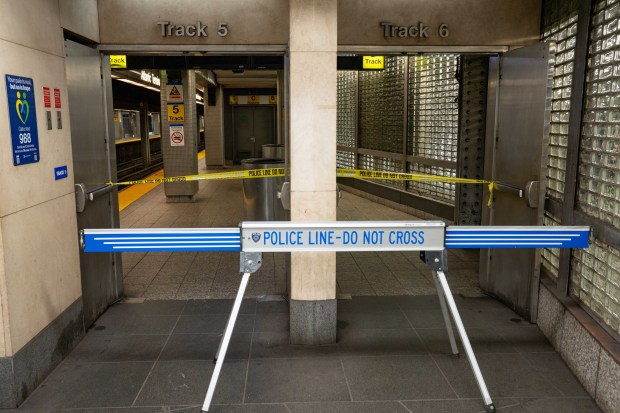 Long Island Rail Road workers on strike are seen here at Atlantic Terminal Station in Brooklyn on Saturday May 16, 2026. 1129. (Theodore Parisienne / New York Daily News)