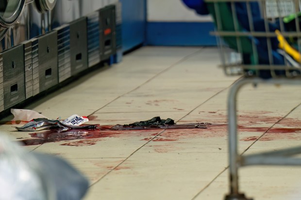 A 41yr old man was pronounced dead at Kings County Hospital after he was shot whilst doing his laundry inside of the Xpress Laundromat at 1809 Utica Avenue at the corner of Avenue J in Brooklyn on Monday May 25, 2026. 0933. A 68yr old man, who suffered a graze wound at the same location, was also taken to an area Hospital. (Theodore Parisienne / New York Daily News)