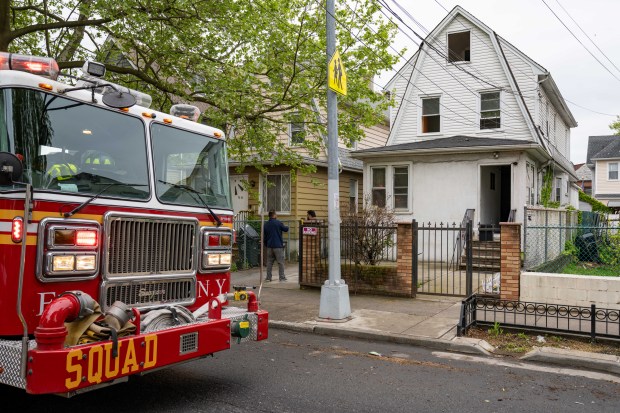 A man was pronounced dead on scene after a fire broke out inside a residence at 94-44 Lefferts Boulevard in Queens on Thursday May 7, 2026. 0739. (Theodore Parisienne / New York Daily News)