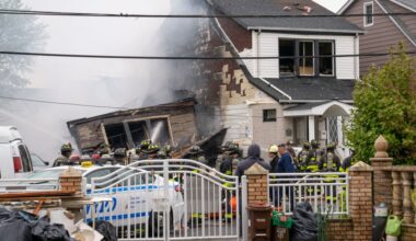 Drunk man sparks gas explosion that destroys estranged wife's Queens house, NYPD cops hurt