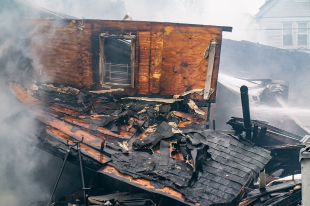 A destroyed house is pictured after a massive explosion on 130th St. in Queens on Thursday, April 30, 2026. (Theodore Parisienne / New York Daily News)