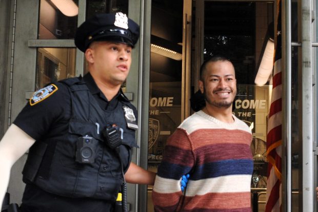 Stabbing suspect Alejandro Piedra is pictured in police custody leaving the NYPD's 9th Precinct stationhouse on June 24, 2024 (Sam Costanza for the New York Daily News)