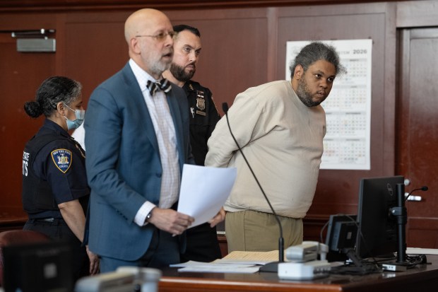 Randy Santos is pictured during his sentencing at Manhattan Supreme Court on Thursday, May 28, 2026, in Manhattan, New York. (Barry Williams/ New York Daily News)