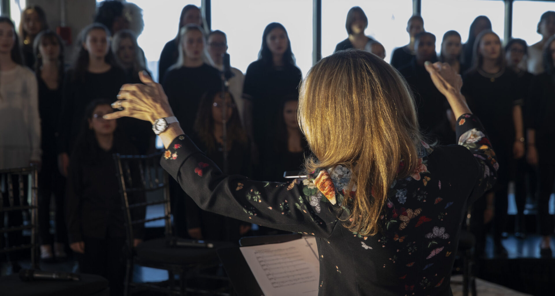 The choir is conducted