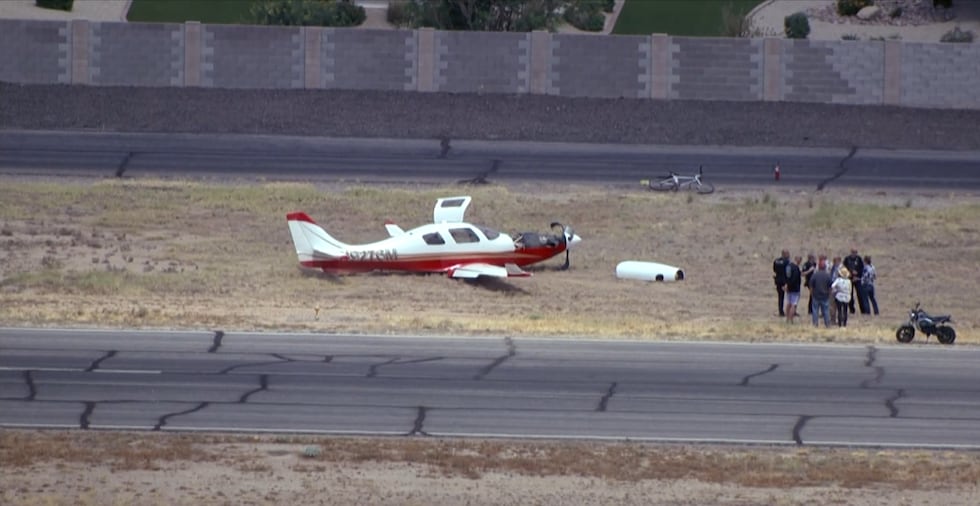 Queen Creek police received reports of a plane off of the runway at Pegasus Airpark, near...