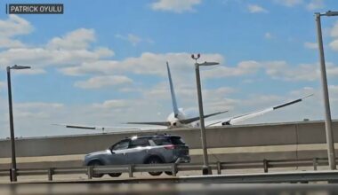 United jet hits tractor-trailer, Turnpike light pole while landing at Newark – NBC New York