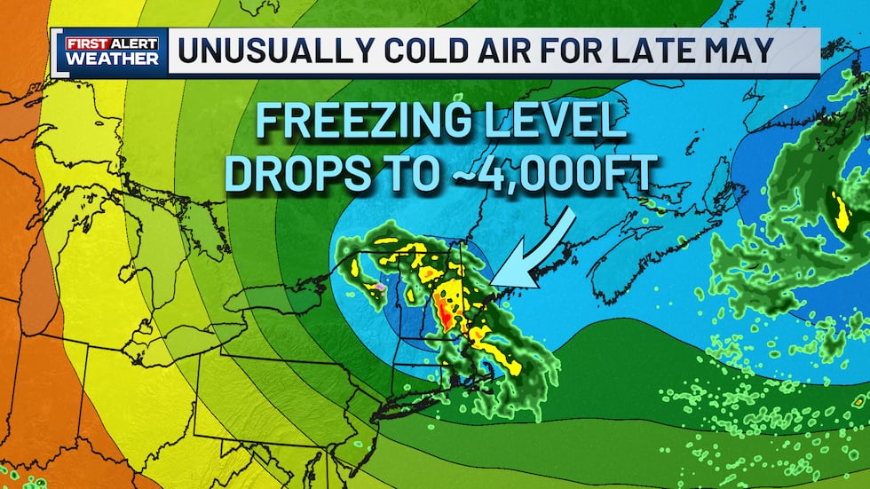 Freezing level over NY, NH, and VT to drop below 4,000 feet