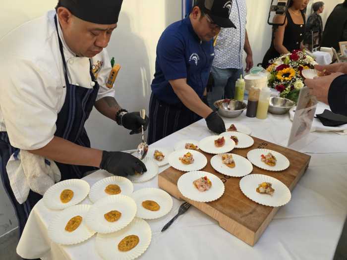 Staff at Rego Park's London Lennie's prepare ceviche for Queens Taste. Photo by Shane O'Brien.
