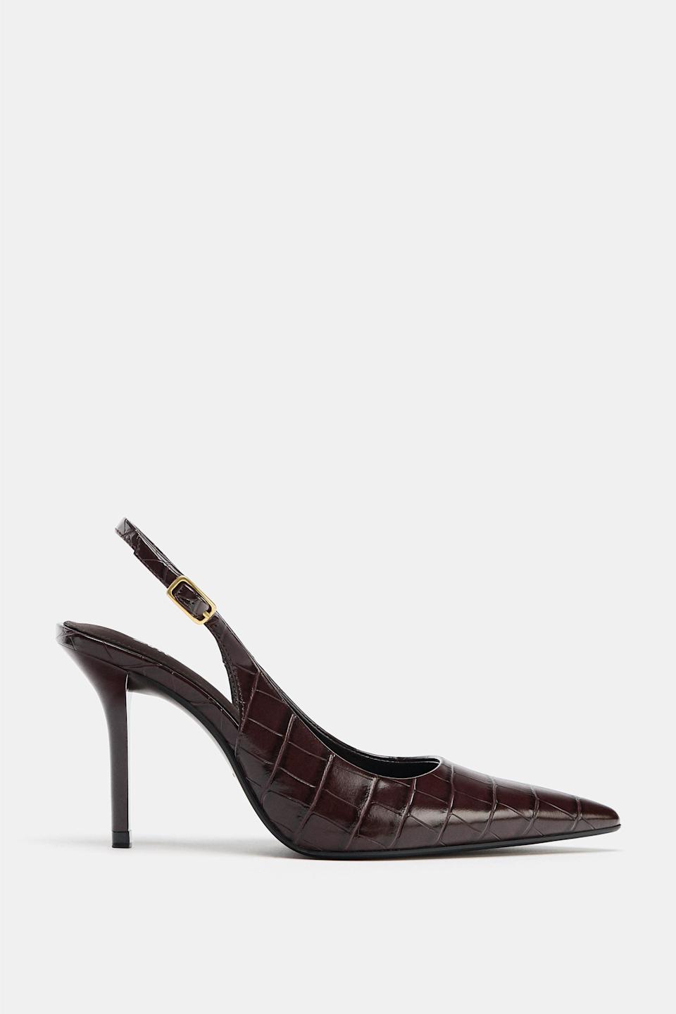 Embossed Slingback Shoes
