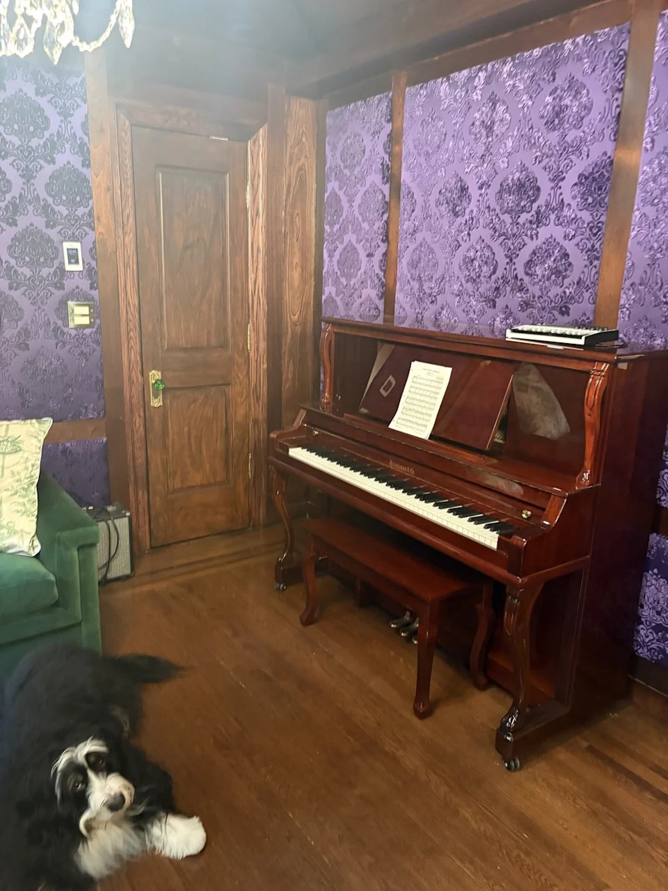 A vintage red mahogany piano gifted to Michelle by her mother is the most sentimental item in her sanctuary.
