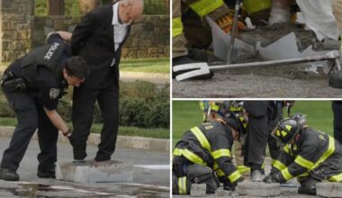 PETA activists encase feet in cement in protest of NY PepsiCo headquarters over bull abuse claims