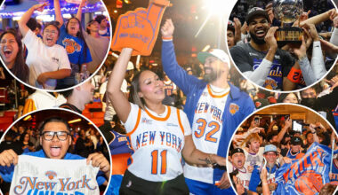 Thousands of Knicks fans swarm NYC streets to party with team headed to NBA Finals