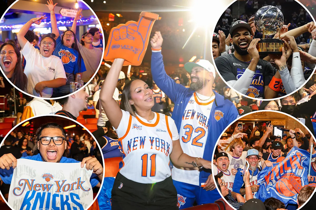 Thousands of Knicks fans swarm NYC streets to party with team headed to NBA Finals