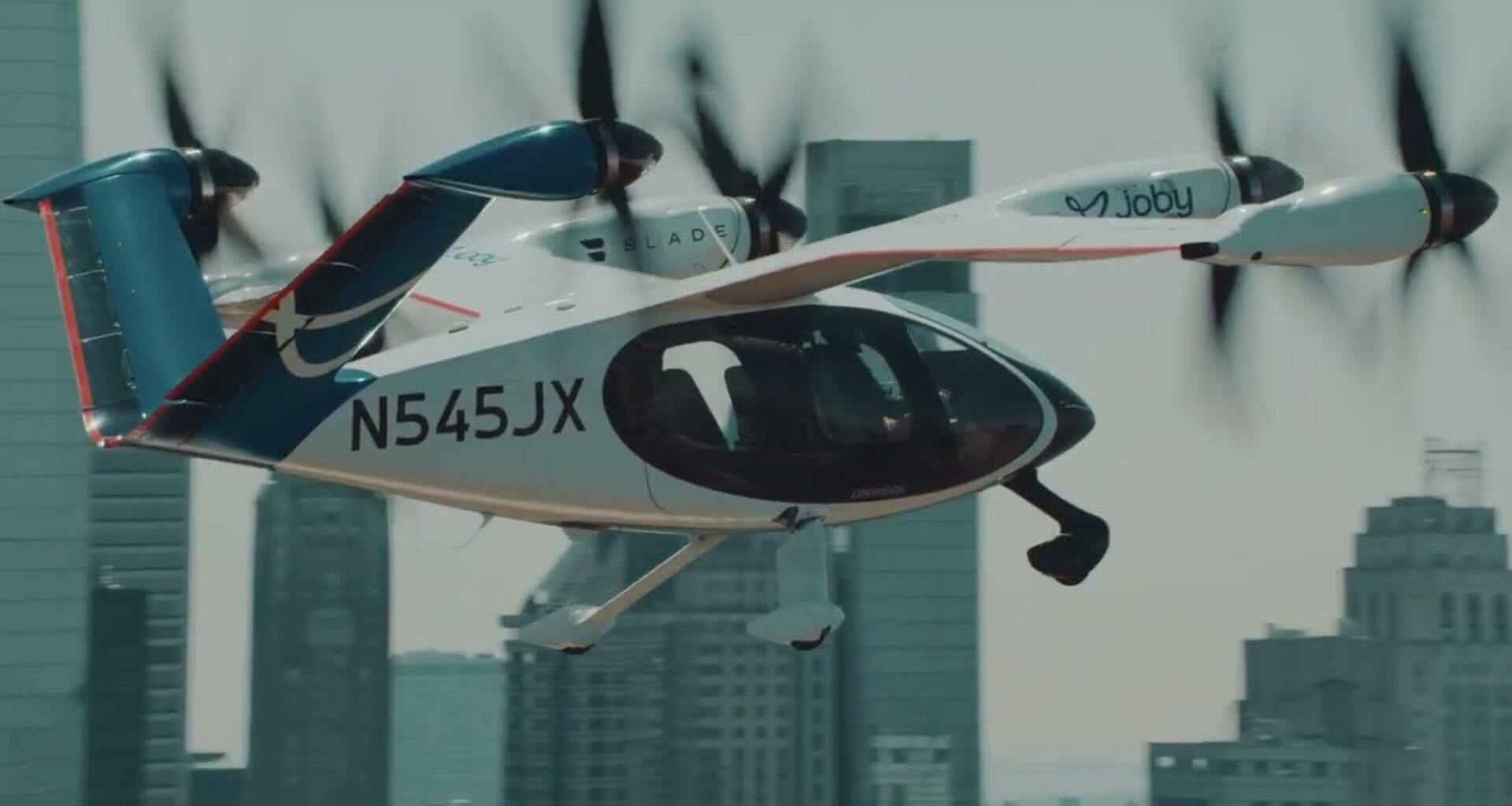 An electric air taxi departed from JFK and landed in Manhattan in less than 10 minutes, a journey that in New York traffic can take up to two hours. The Joby Aviation flight was the first public demonstration in the city.