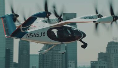 An electric air taxi departed from JFK and landed in Manhattan in less than 10 minutes, a journey that in New York traffic can take up to two hours. The Joby Aviation flight was the first public demonstration in the city.