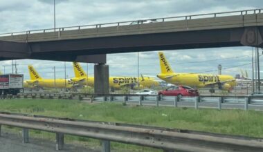 Spirit collapse leaves Newark like a plane graveyard