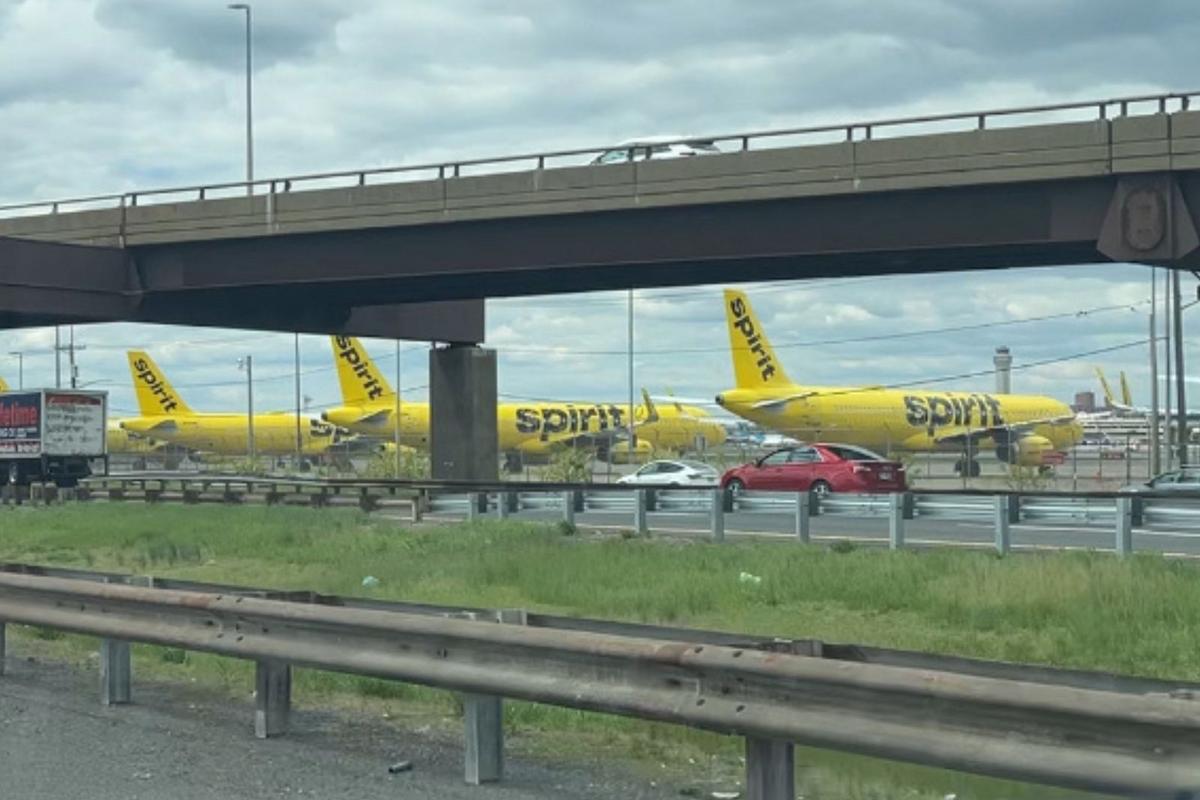 Spirit collapse leaves Newark like a plane graveyard