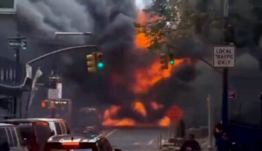 Fiery car explosion in Lower Manhattan shocks people on the street