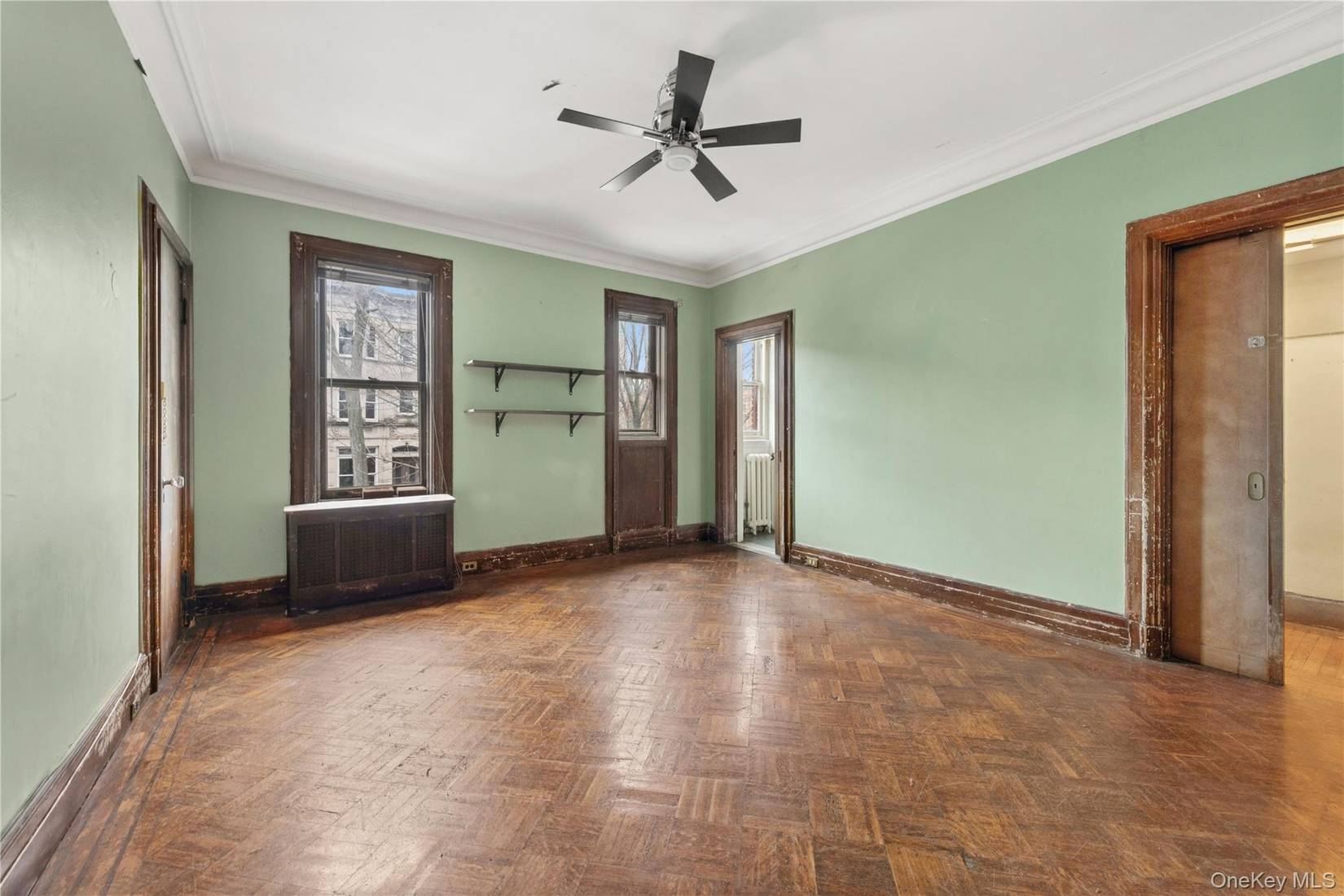 room with green walls