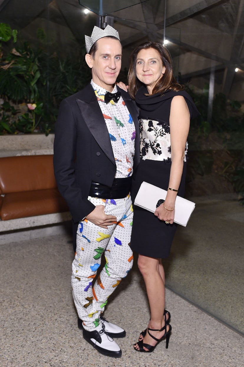 BEVERLY HILLS, CA - NOVEMBER 05: Designer Jeremy Scott and Artistic Director of Longchamp Sophie De...