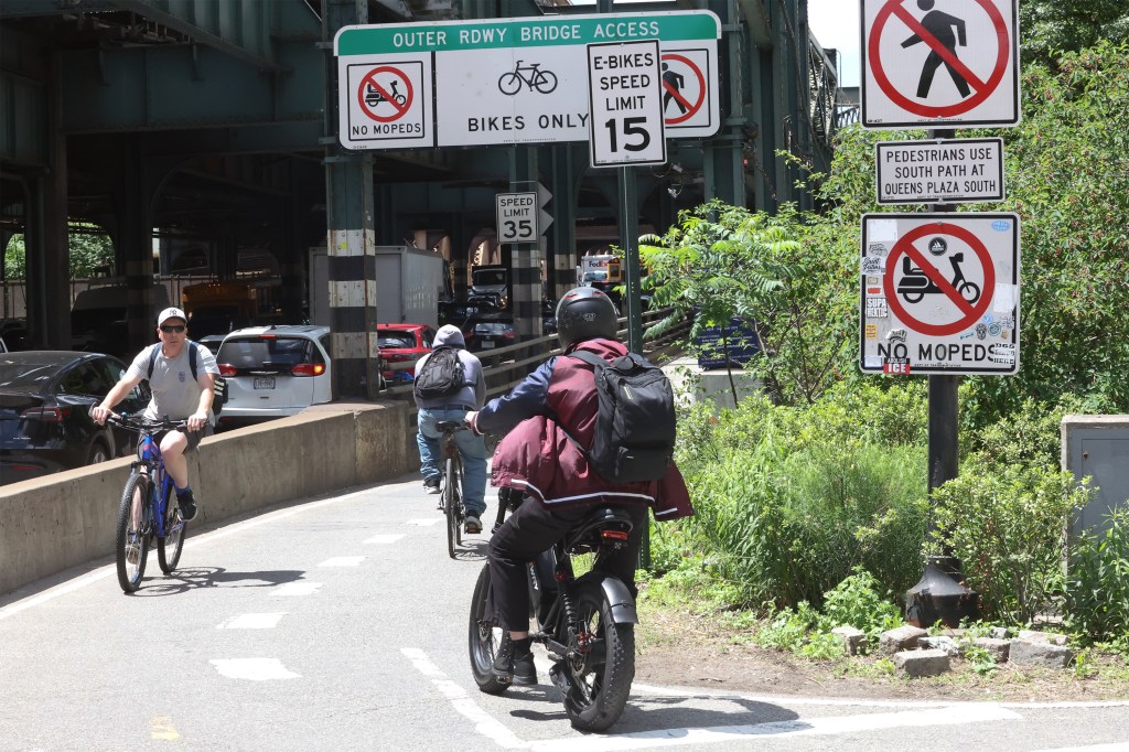 A 39-year-old man was riding a stand-up scooter west in the bike lane when he rammed into a 35-year-old man pedaling in the opposite direction on the Queensboro bridge, cops said. 