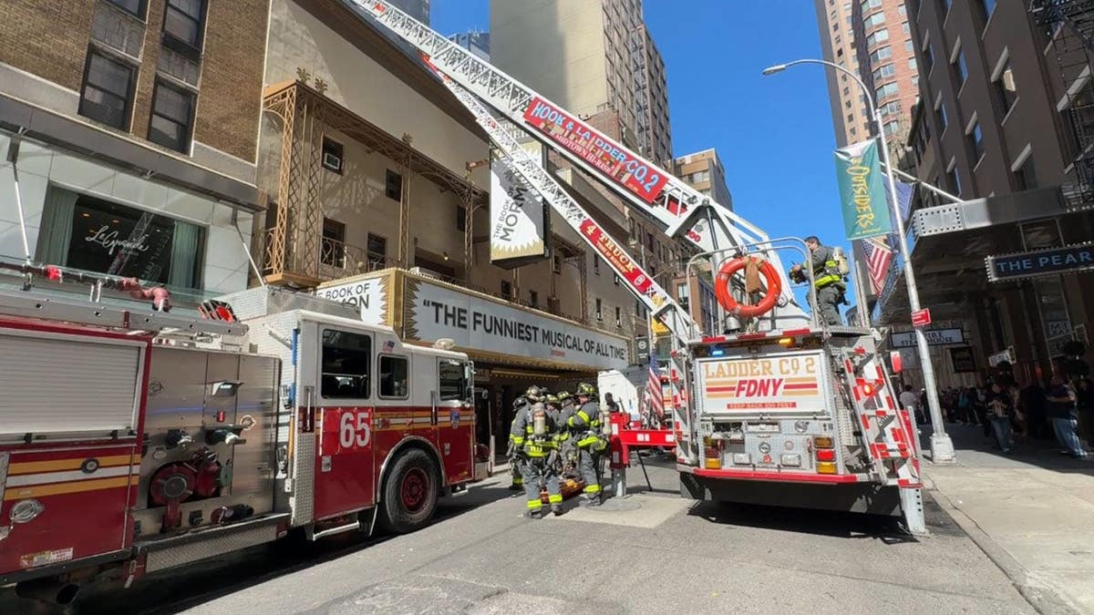 An FDNY truck seen at the Eugene O’Neill Theatre