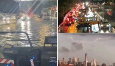 New York City hit with flash floods, leaving drivers submerged