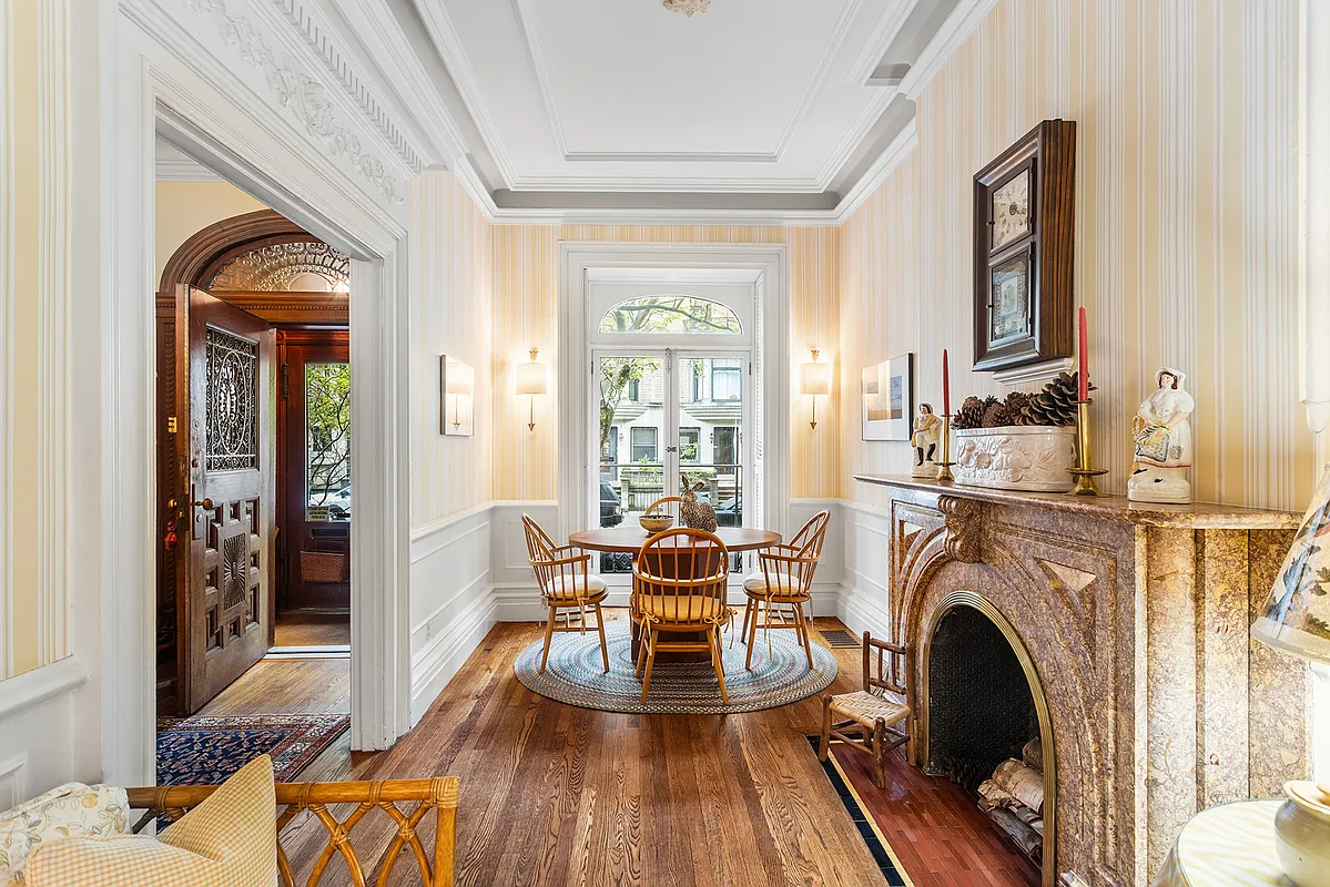 first floor parlor with marble mantel