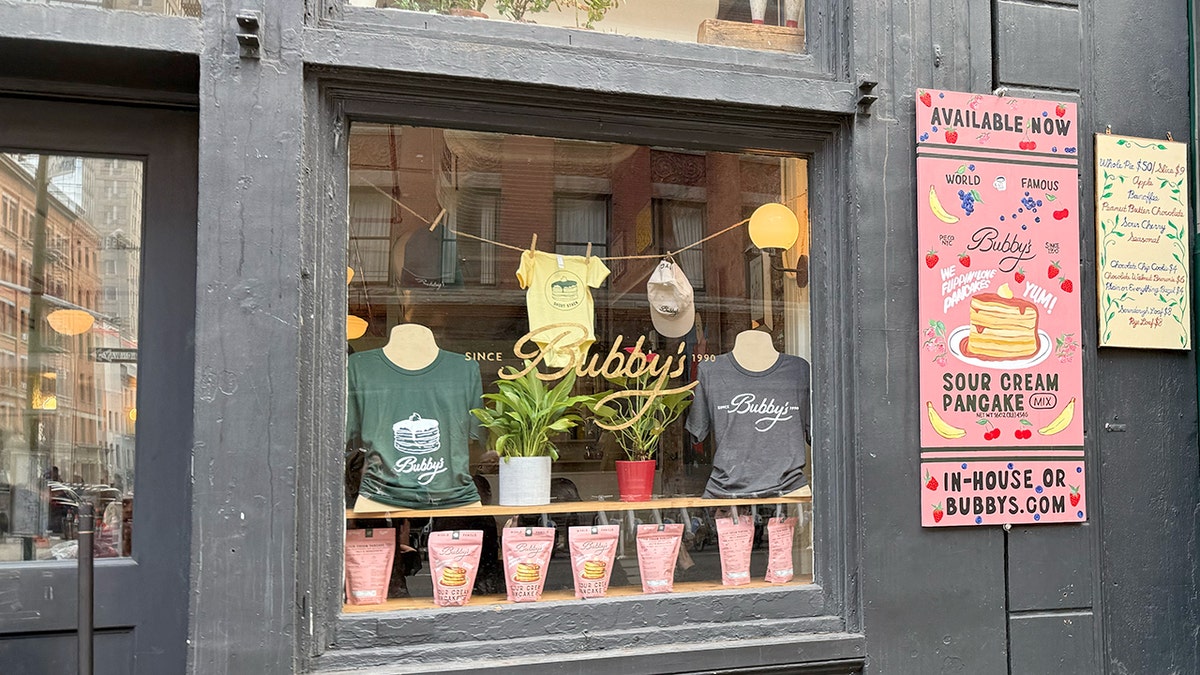 Exterior of Bubby's diner in Tribeca with signage visible