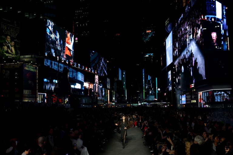 Gucci takes over New York's Times Square for fashion show