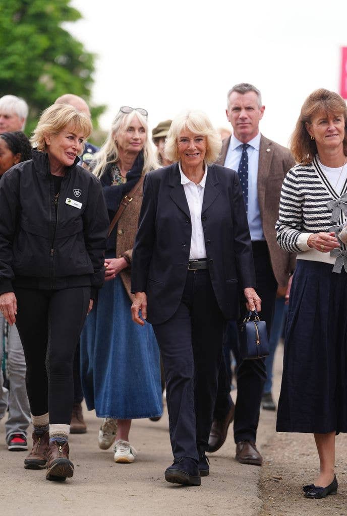 Queen Camilla carried her navy Chanel bag