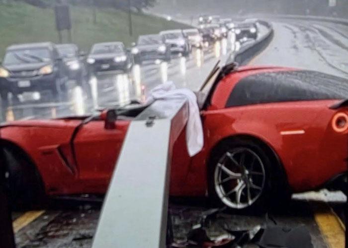 Bronx Driver Survives Horrific Corvette Crash on the Taconic After Losing Control in the Rain